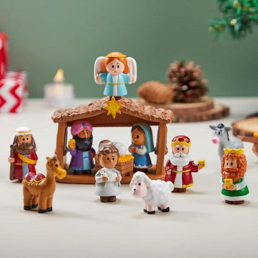 Décoration de Noël Crèche Enfant Jouet de Table Coloré - BlxckFR