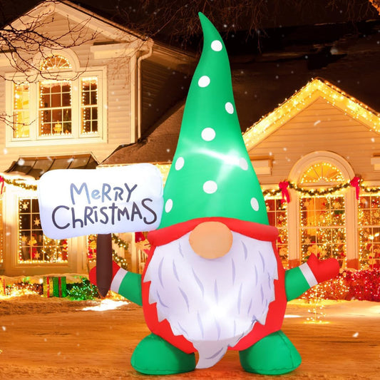 Décorations de Noël Gonflables Nain de Jardin Éclairage LED Extérieur - BlxckFR