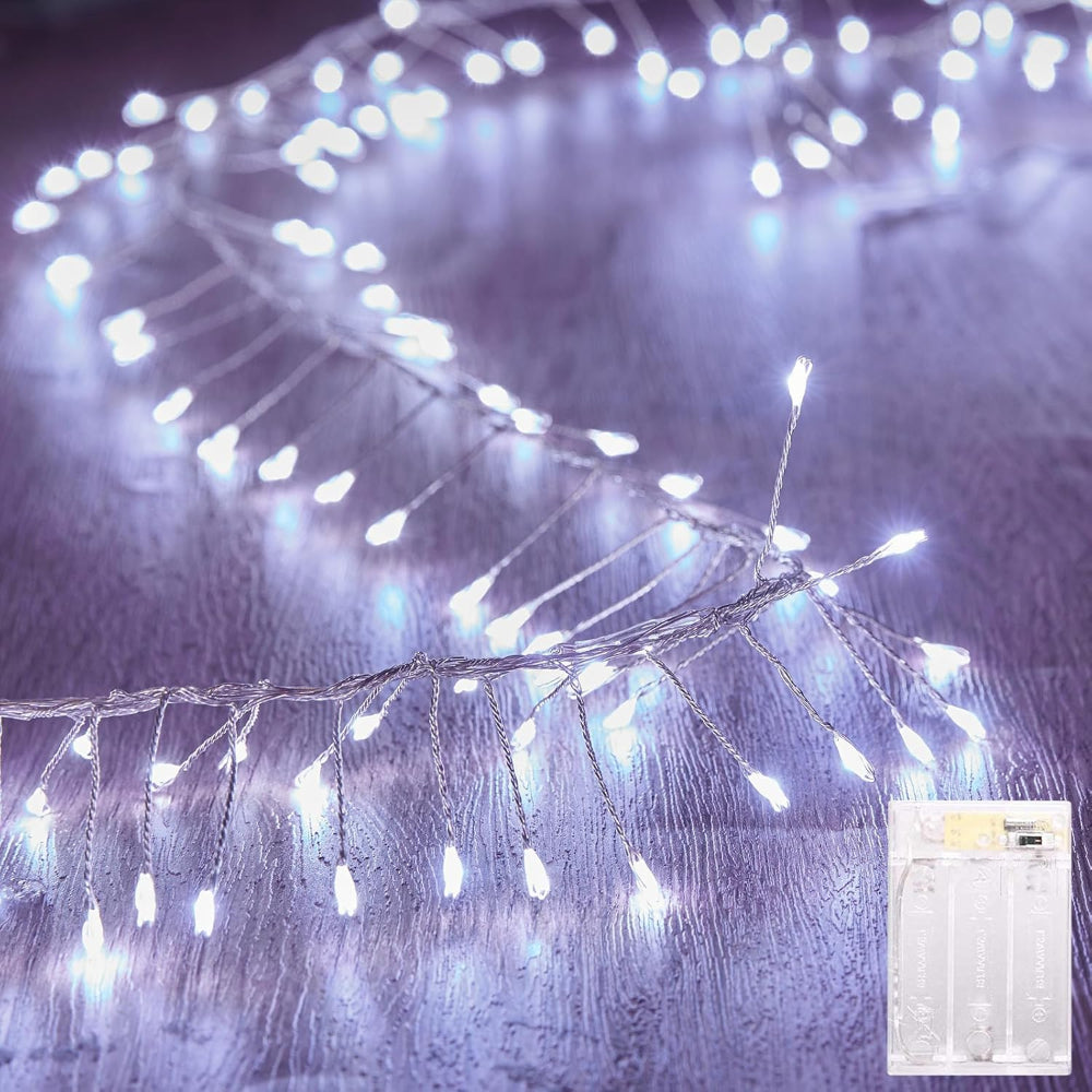 Lumière de Noël LED Étanche Fil Argenté Guirlande Féerique