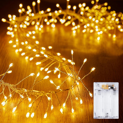 Lumière de Noël LED Étanche Fil Argenté Guirlande Féerique