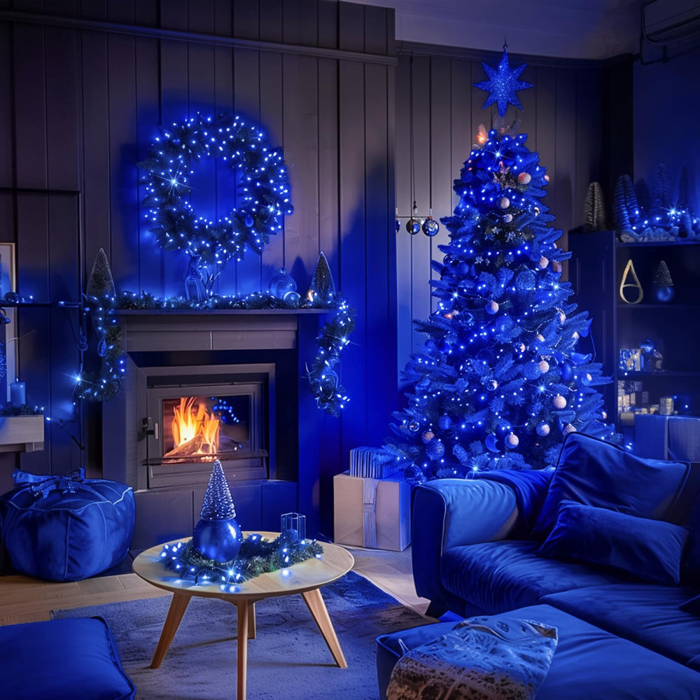 Guirlande de Noël Étincelante Pile Alimentée Étanche In/Outdoor