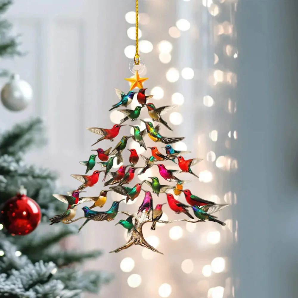 Décoration de Noël Oiseau en Verre Suspendu - BlxckFR