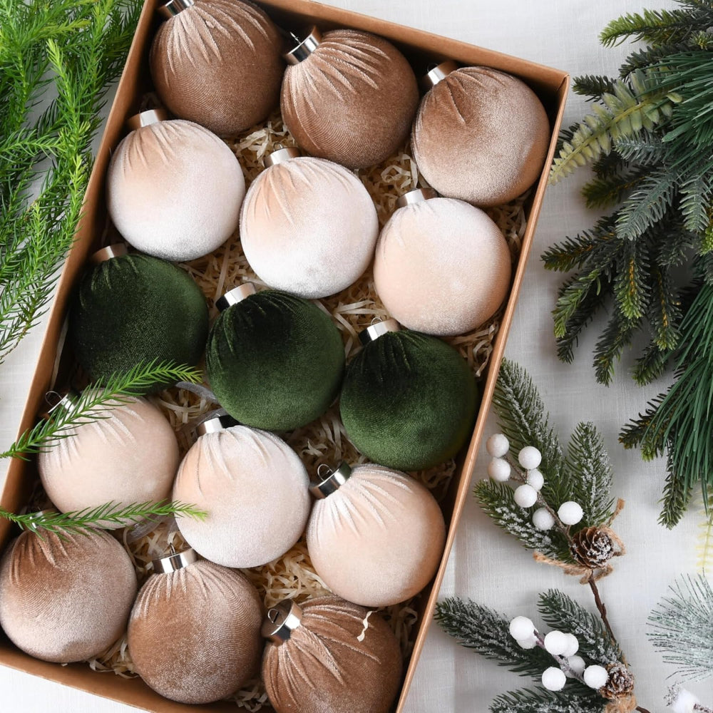 Décorations de Noël Boules Ornées Texturées