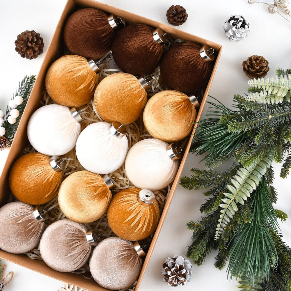 Décorations de Noël Boules Ornées Texturées