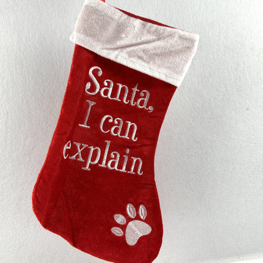 Chaussettes de Noël pour Animaux Drôles Père Noël Empreintes de Pattes - BlxckFR