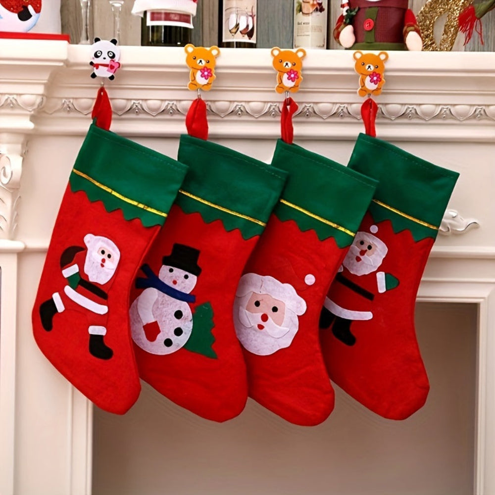 Chaussettes de Noël Ensemble Père Noël Décoration Cheminée