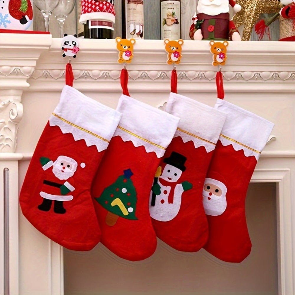 Chaussettes de Noël Ensemble Père Noël Décoration Cheminée - BlxckFR