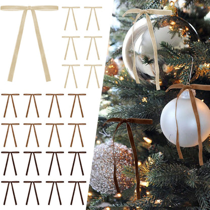 Guirlandes de Noël en Velours avec Nœuds en Ruban pour Décoration de Maison de Fête