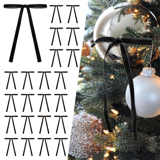Guirlandes de Noël en Velours avec Nœuds en Ruban pour Décoration de Maison de Fête - BlxckFR