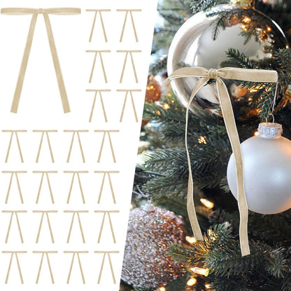 Guirlandes de Noël en Velours avec Nœuds en Ruban pour Décoration de Maison de Fête