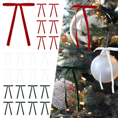 Guirlandes de Noël en Velours avec Nœuds en Ruban pour Décoration de Maison de Fête