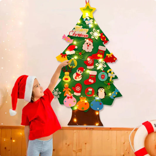 Décoration de Noël Enfants Felt Coloré Lumineux Murale - BlxckFR