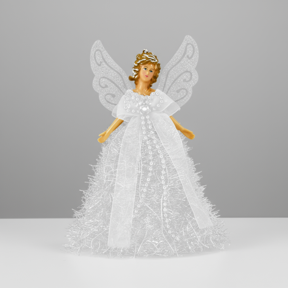 Couronne de Sapin Ange Décoratif Élégant Blanc - BlxckFR