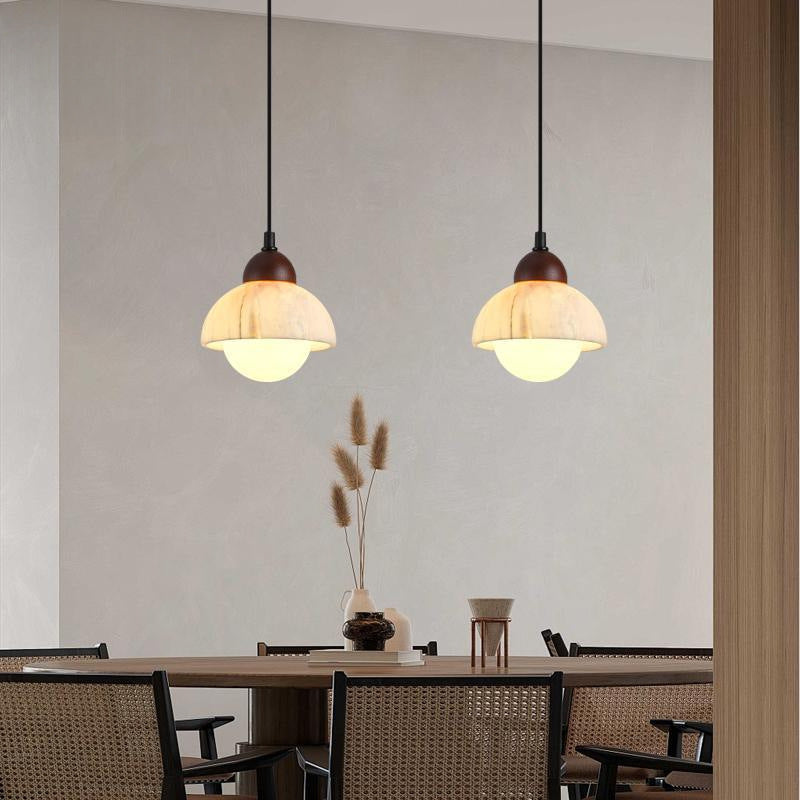 Lampe Suspendue en Marbre Élégant et Chaleureuse