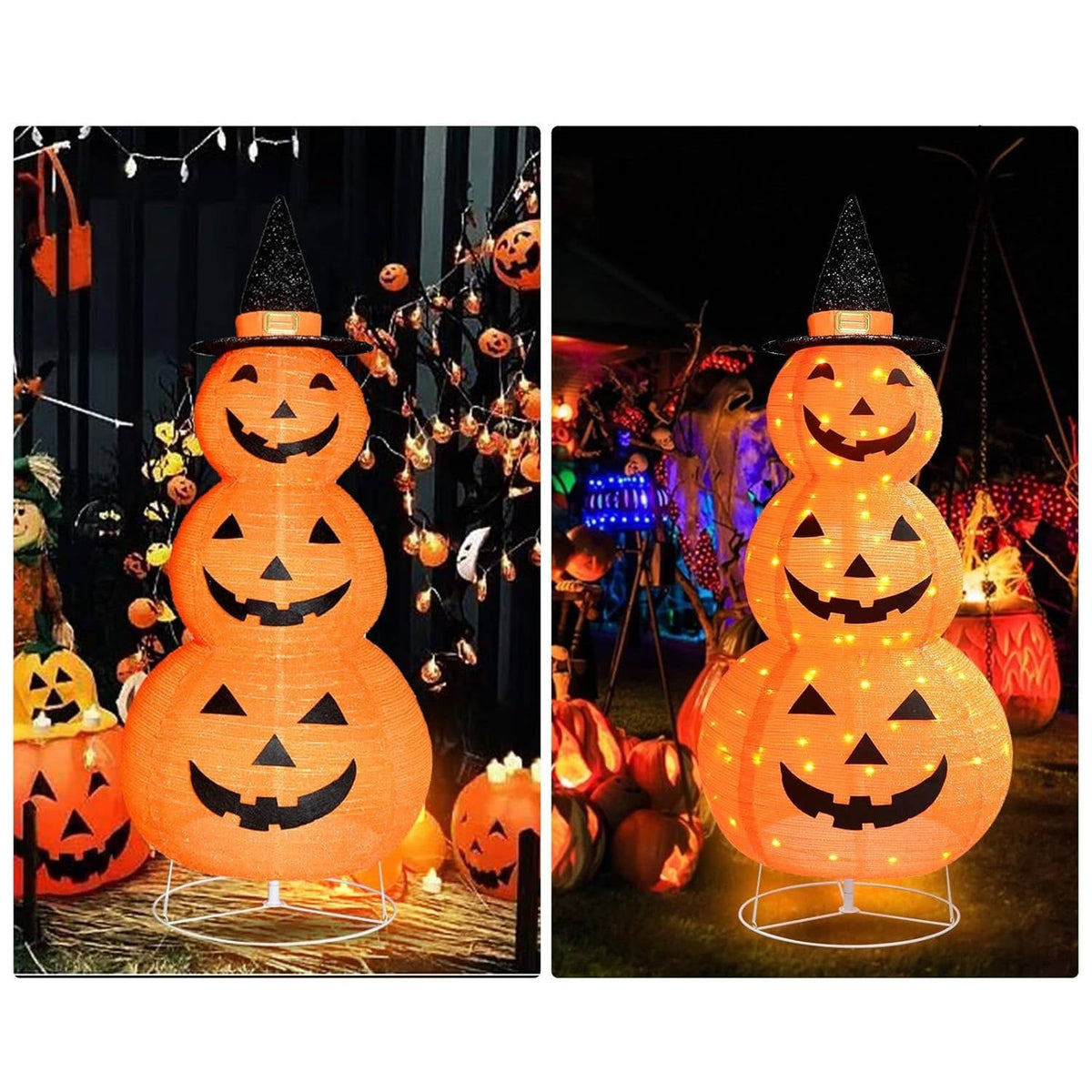 Décoration Halloween Citrouille Lumineuse LED Minuterie Intégrée