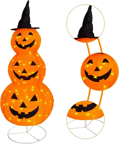 Décoration Halloween Citrouille Lumineuse LED Minuterie Intégrée