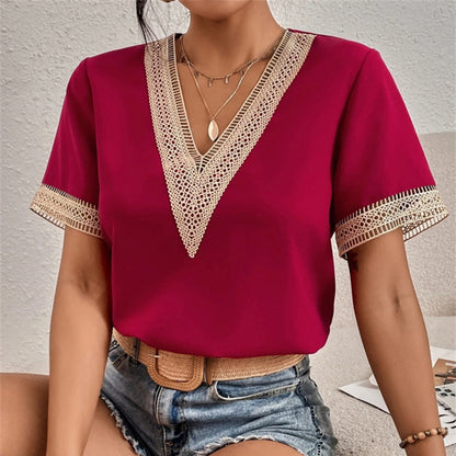 Blouse Féminine Col V Raffinée