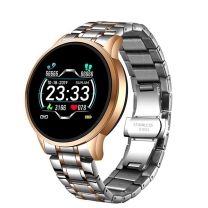 Montre Connectée Élégante avec Suivi de Santé et Étanchéité