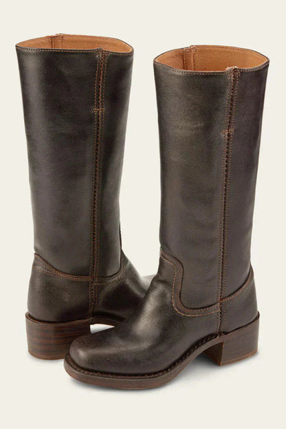 Bottes Féminines Élégantes à Talon Bloc - Conception Robuste et Raffinée