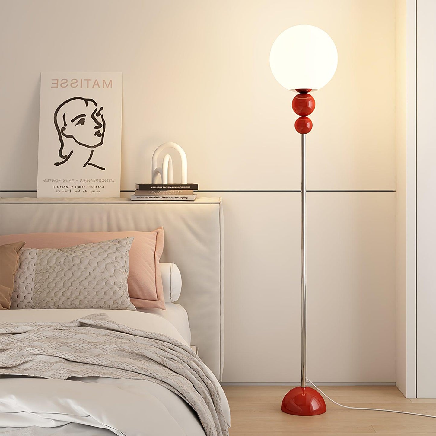 Lampe de Salon Moderne en Verre et Acier