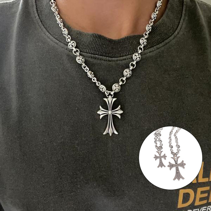Collier Unisexe Pendentif Croix Style Gothique - Foivo
