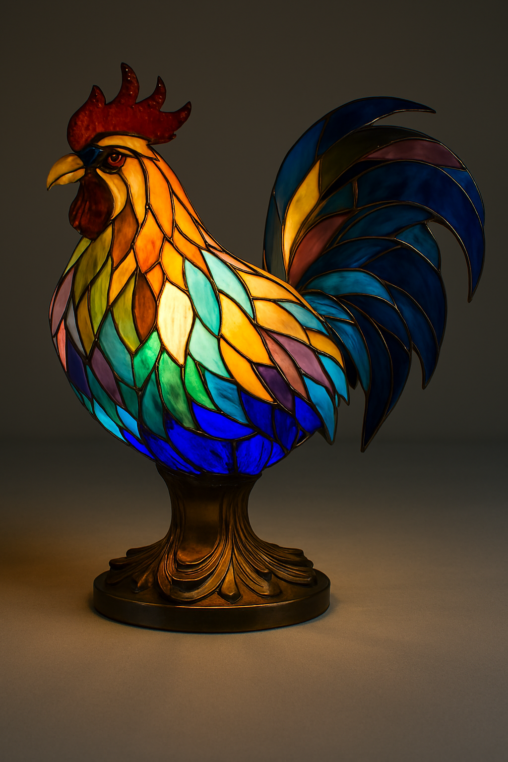 Lampe de Table en Verre Coloré Animalier