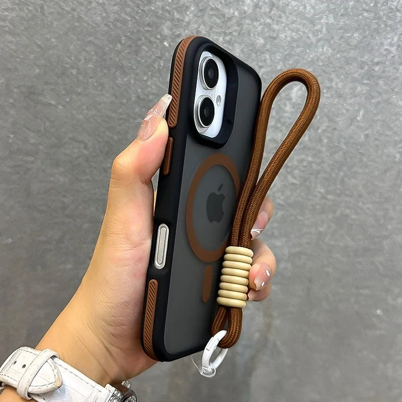 Coque de téléphone avec lanière pour iPhone Pro Max 8