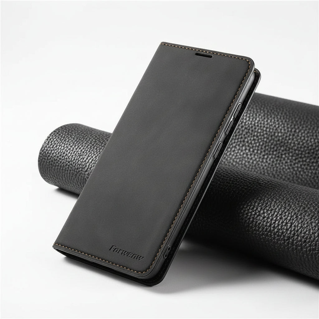 Coque Magnétique iPhone Cuir Rigide - Foivo