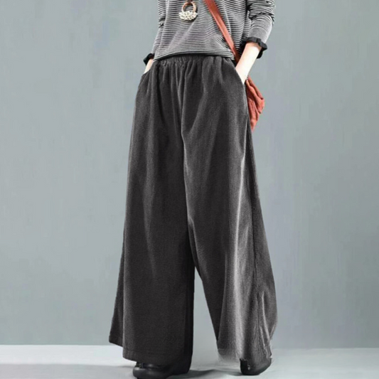 Pantalon Femme Élégant Noir Large Jambe - Foivo