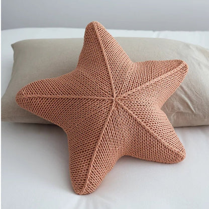Coussin Décoratif Unisexe Tricot Coton Forme Étoile de Mer