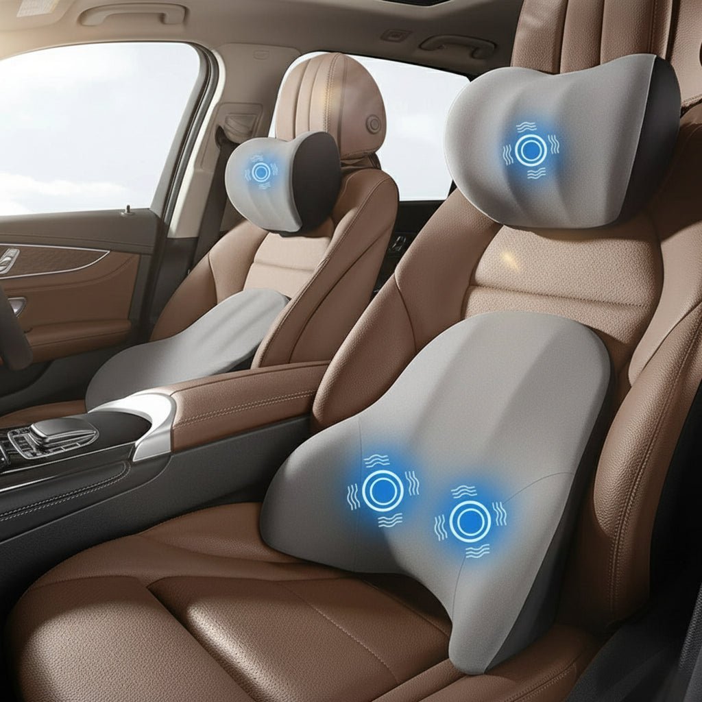 Coussin de soutien cervical et lombaire électrique pour voiture et bureau 1