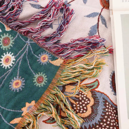Couverture Réversible Unisexe en Coton Douce Vintage 150x200 cm