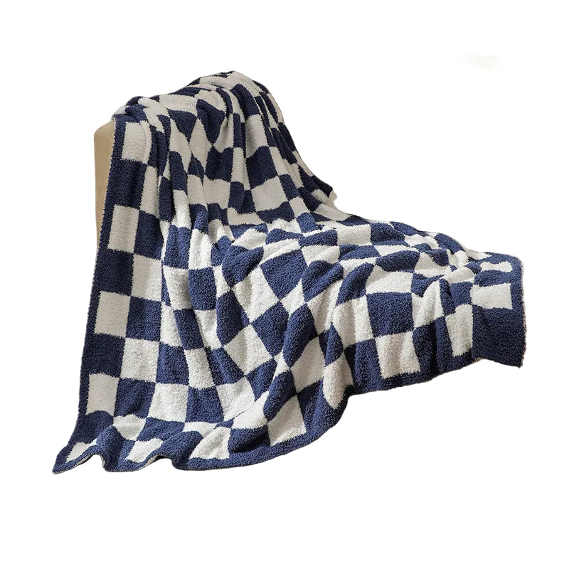 Couverture Unisexe Douillette Motif Damier - Foivo