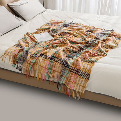Couverture à Motifs Géométriques Confortable pour Intérieur 4
