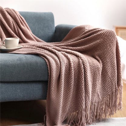 Couverture à franges texturée pour intérieur confortable 5