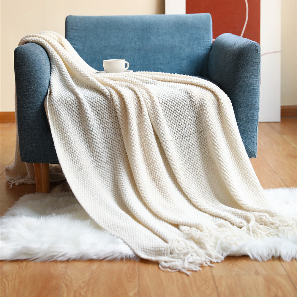 Couverture à franges texturée pour intérieur confortable 8