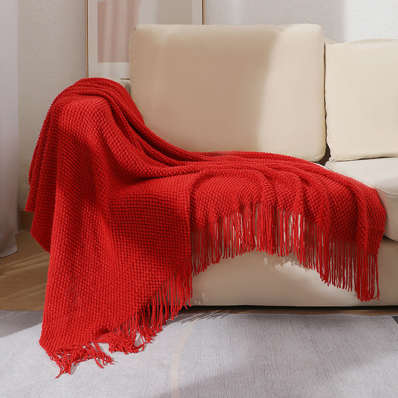 Couverture à franges texturée pour intérieur confortable 9