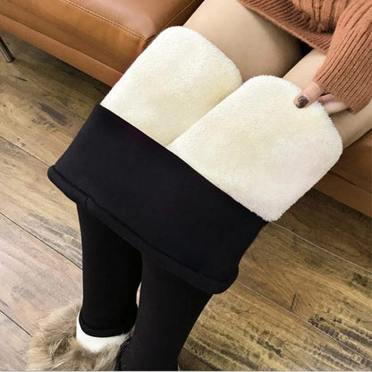 Legging Hiver Douillet Taille Haute Velour Élégant - blxckfr