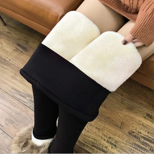 Legging Hiver Douillet Taille Haute Velour Élégant - blxckfr