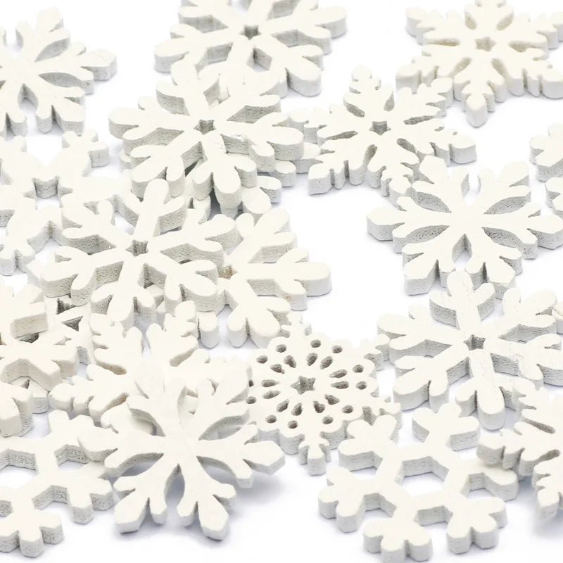 Décoration Noël Bois Blanc Neigeuse - Foivo