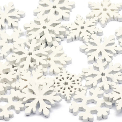 Décoration Noël Bois Blanc Neigeuse - Foivo