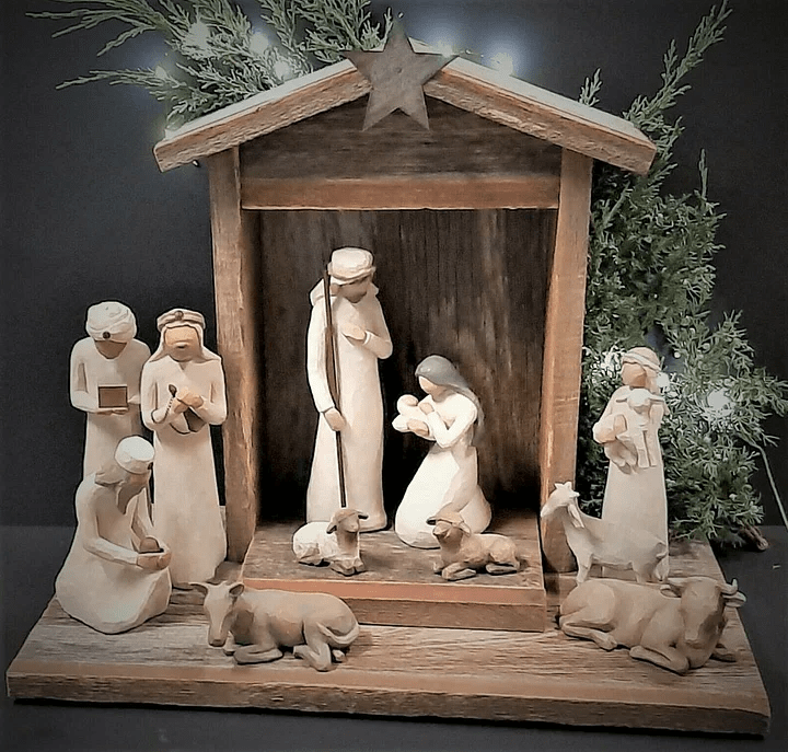 Ensemble de Figurines Nativité Bois de Grange Unisexe