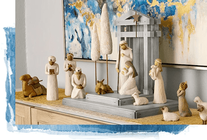 Ensemble de Figurines Nativité Bois de Grange Unisexe