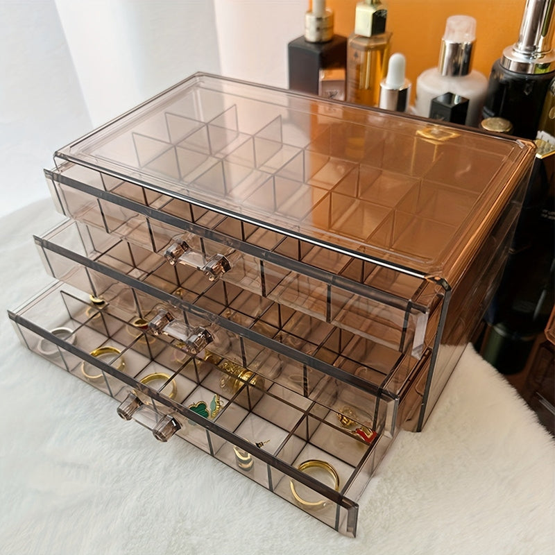 Étagère de Bijoux 3 Étages avec 72 Cases de Rangement