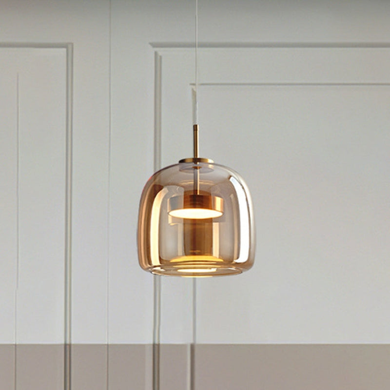 Luminaire Suspendu LED Chic en Verre Or