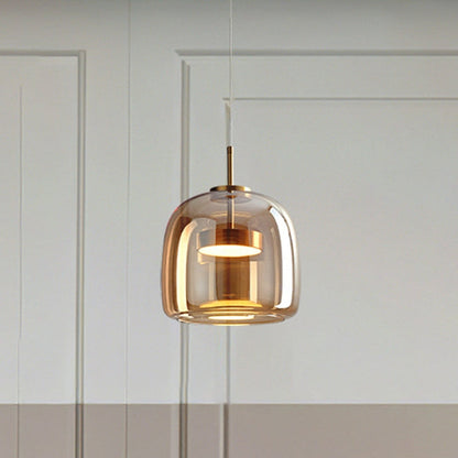 Luminaire Suspendu LED Chic en Verre Or