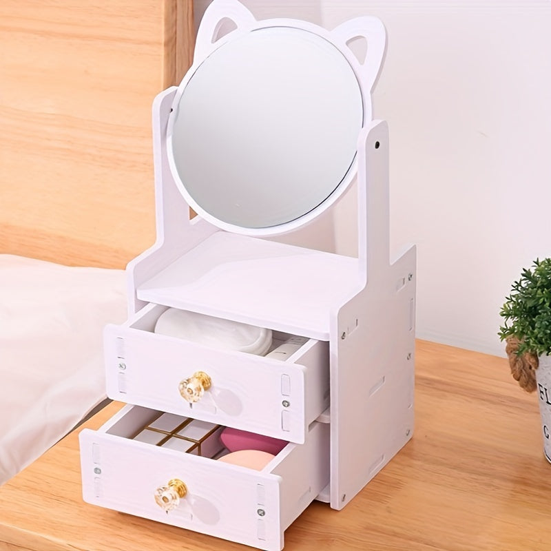 Miroir de Maquillage avec Rangement Joli Design de Table