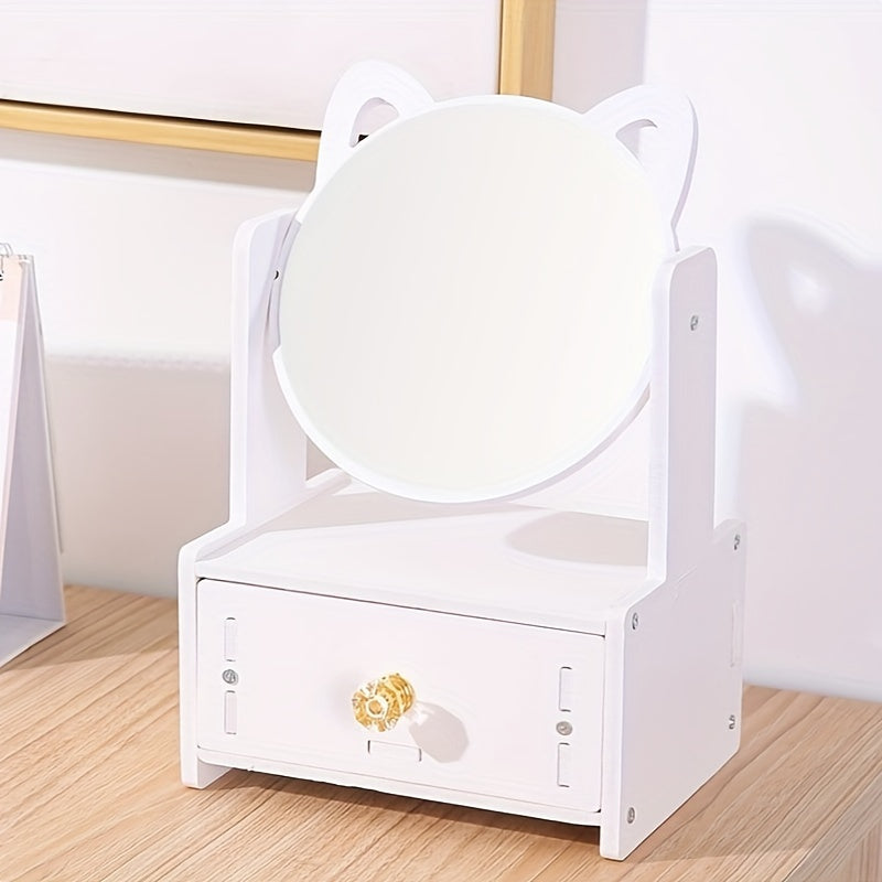 Miroir de Maquillage Chat Mignon avec Étagère