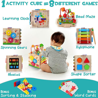 Cube d'Activités Multifonctionnel 8 en 1 pour Bébé 1