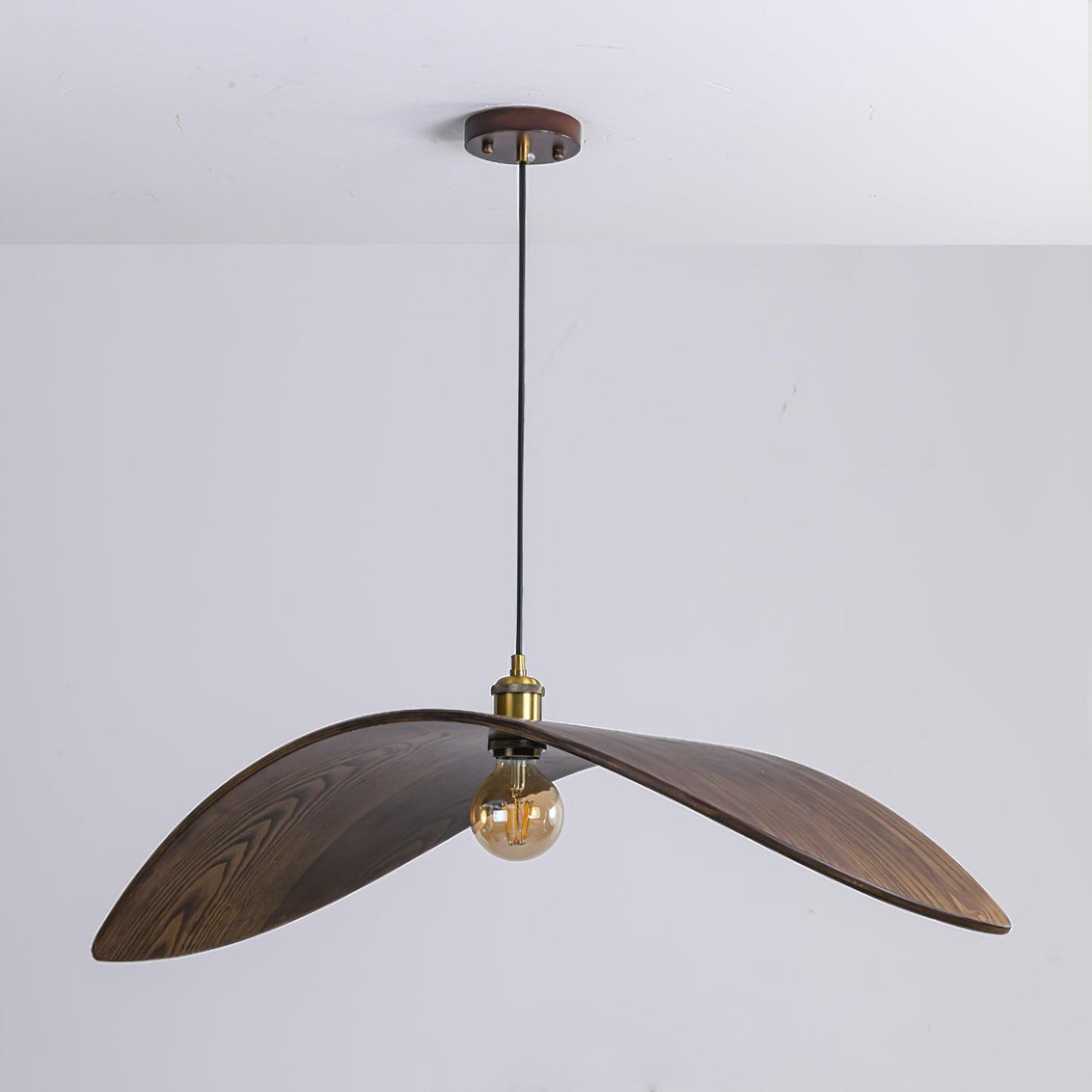 Lampe Pendante Bois Courbe Naturel - Foivo